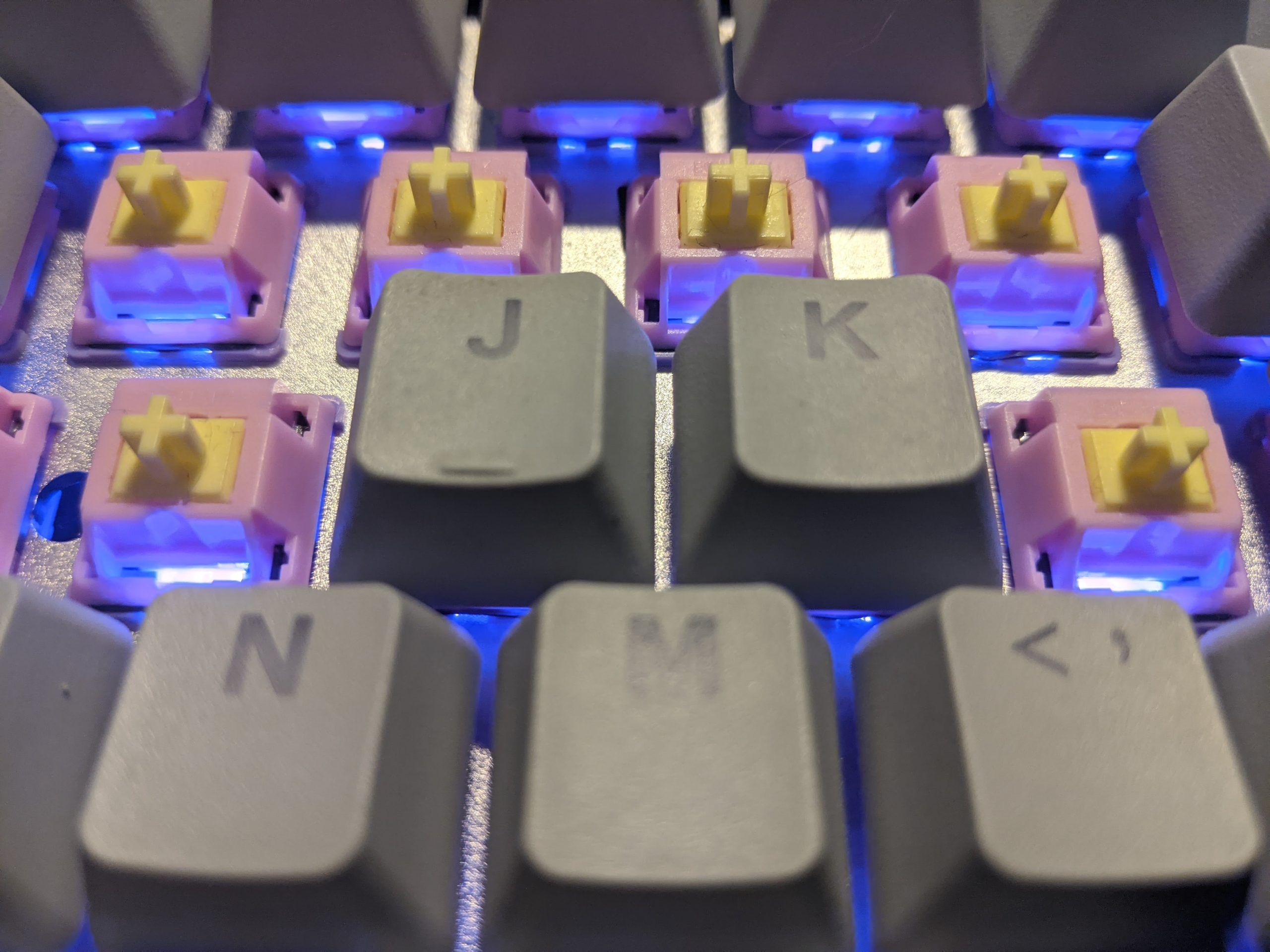 Keyboard with mech switches exposed